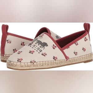 Coach Floral Bloom Espadrilles, Canvas Slip-On, G2172 Chalk-Rare, Size8 Like New